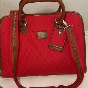 Liz Claiborne Red Quilted Travel Bag
